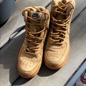 Nike Air Force 1 Kids  Tan High-Top Sneakers Size 5.5 Y